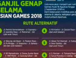 Rute Ganjil Genap dan Alternatif Disiapkan Jelang Asian Games 2018