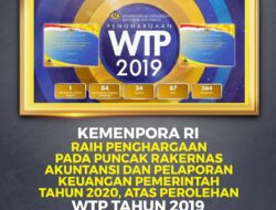 Kemenpora RI Raih Penghargaan pada Puncak Rakernas Akuntansi