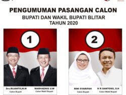 KPU Kabupaten Blitar Umumkan Pasangan Rini Syarifah-Rahmad Santoso Pemenang Pilkada