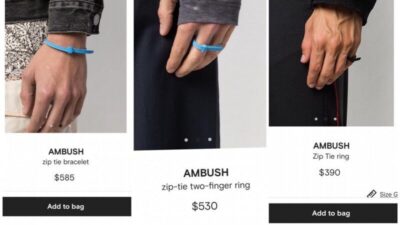 AMBUSH jual aksesori mirip “zip tie” Rp8 jutaan