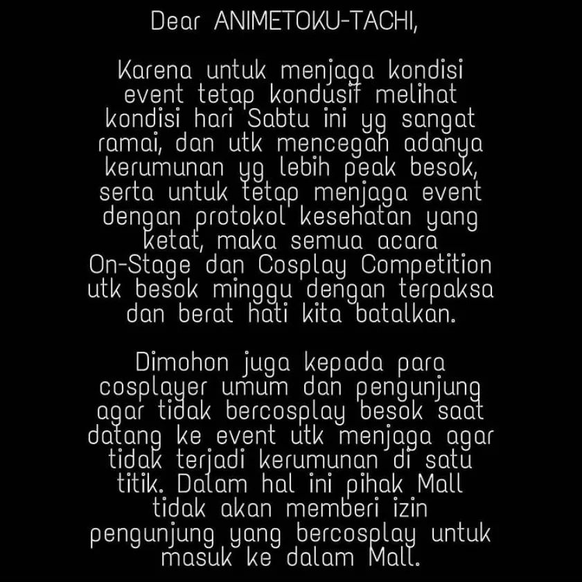 Klaster Penyebaran dari Event Jejepangan AnimeToku 2022, Dua Orang Positif Covid-19