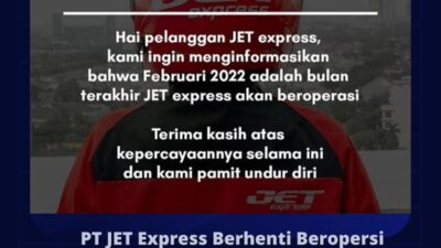 PT JET Express Berhenti Beropersi