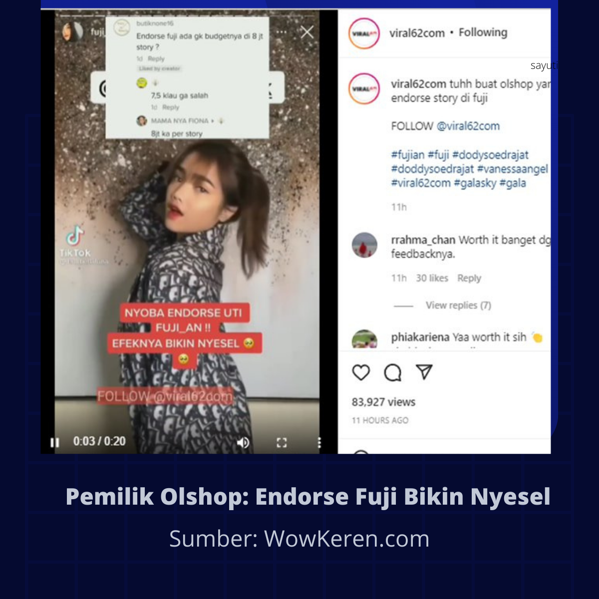 Pemilik Olshop: Bikin Nyesel di endorse Fuji