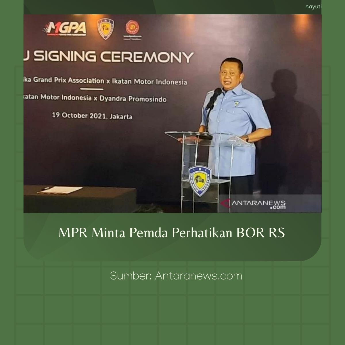 MPR Minta Pemda Perhatikan BOR RS