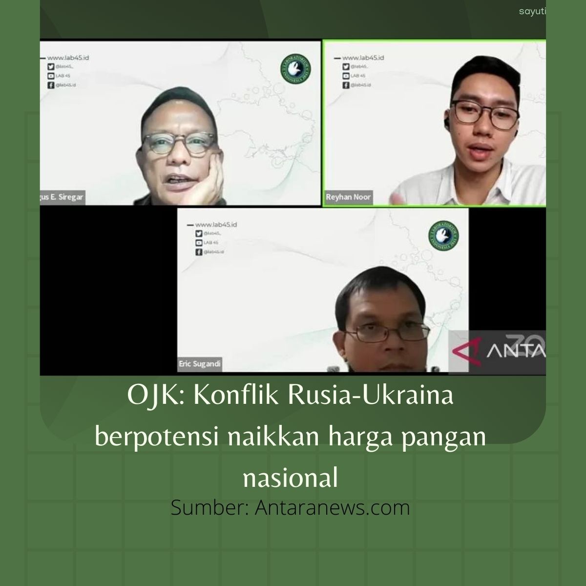 OJK: Konflik Rusia-Ukraina berpotensi naikkan harga pangan nasional