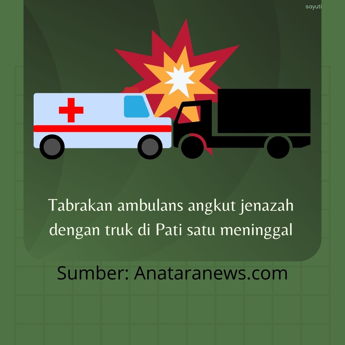 Tabrakan ambulans angkut jenazah dengan truk di Pati satu meninggal