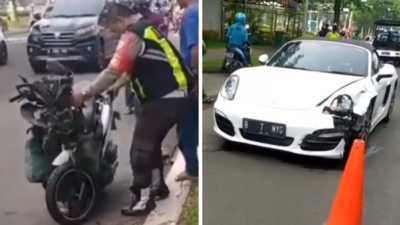 Viral, Video Kecelakaan Porsche Vs Motor di Tangerang