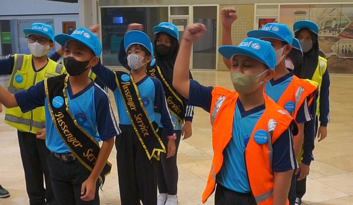 Peringatan Hari Anak Nasional 2022 Bandara Soekarno Hatta libatkan anak-anak sebagai petugas pelayanan di bandara tersebut