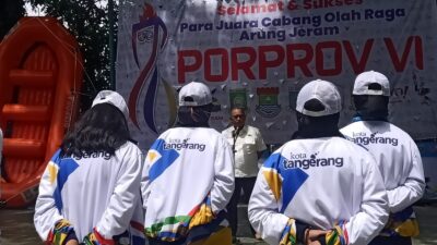 Atlet Arung Jeram sedang persiapan berlaga di Porprov Banten ke VI Kota Tangerang