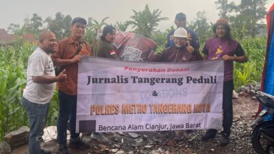 Wartawan Tangerang salurkan bantuan pada korban gempa Cianjur Jawa Barat
