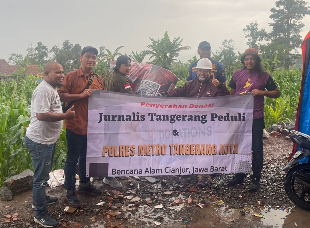 Wartawan Tangerang salurkan bantuan pada korban gempa Cianjur Jawa Barat