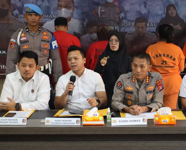 Kasat Reskrim Polresta Tangerang Kompol Arief Nazarudin Yusuf saat Konferensi pers