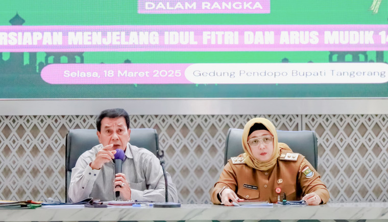 Menjelang Hari Raya Idul Fitri 1446 H, Pemerintah Kabupaten (Pemkab) Tangerang mengadakan Rapat Koordinasi (Rakor) Forum Koordinasi Pimpinan Daerah (Forkopimda) di Pendopo Bupati Tangerang, Kota Tangerang, pada Selasa (18/03/25).