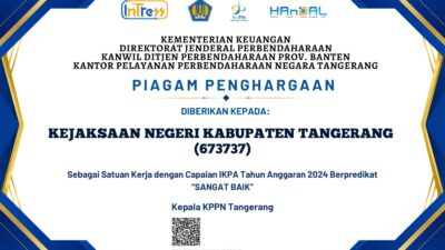 Kejaksaan Negeri Kabupaten Tangerang raih penghargaan IKPA 2024 dengan predikat sangat baik, bukti komitmen terhadap akuntabilitas anggaran.