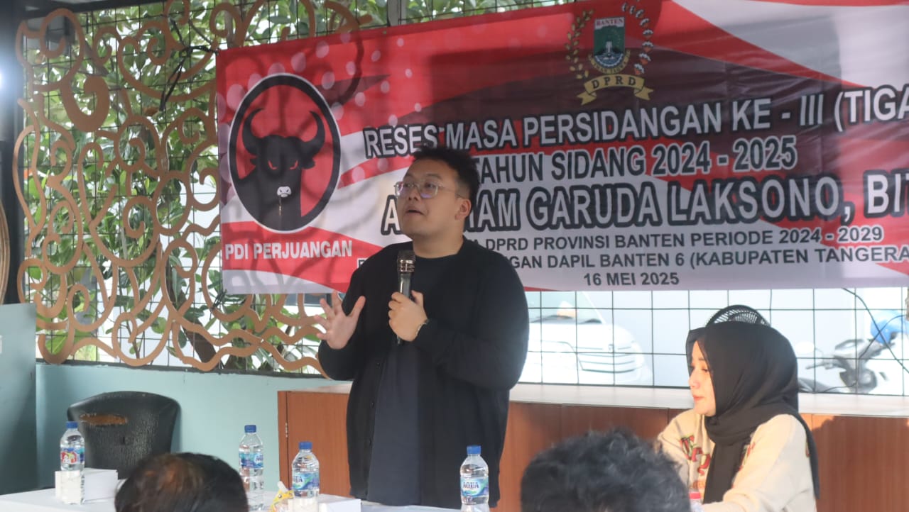 Anggota DPRD Provinsi Banten dari Fraksi Partai PDI Perjuanga., Abraham Garuda Laksono, menggelar kegiatan Reses Masa Persidangan III Tahun Sidang 2024–2025 di wilayah Medang, Kecamatan Pagedangan, Kabupaten Tangerang. Jumat (16/05/2025).