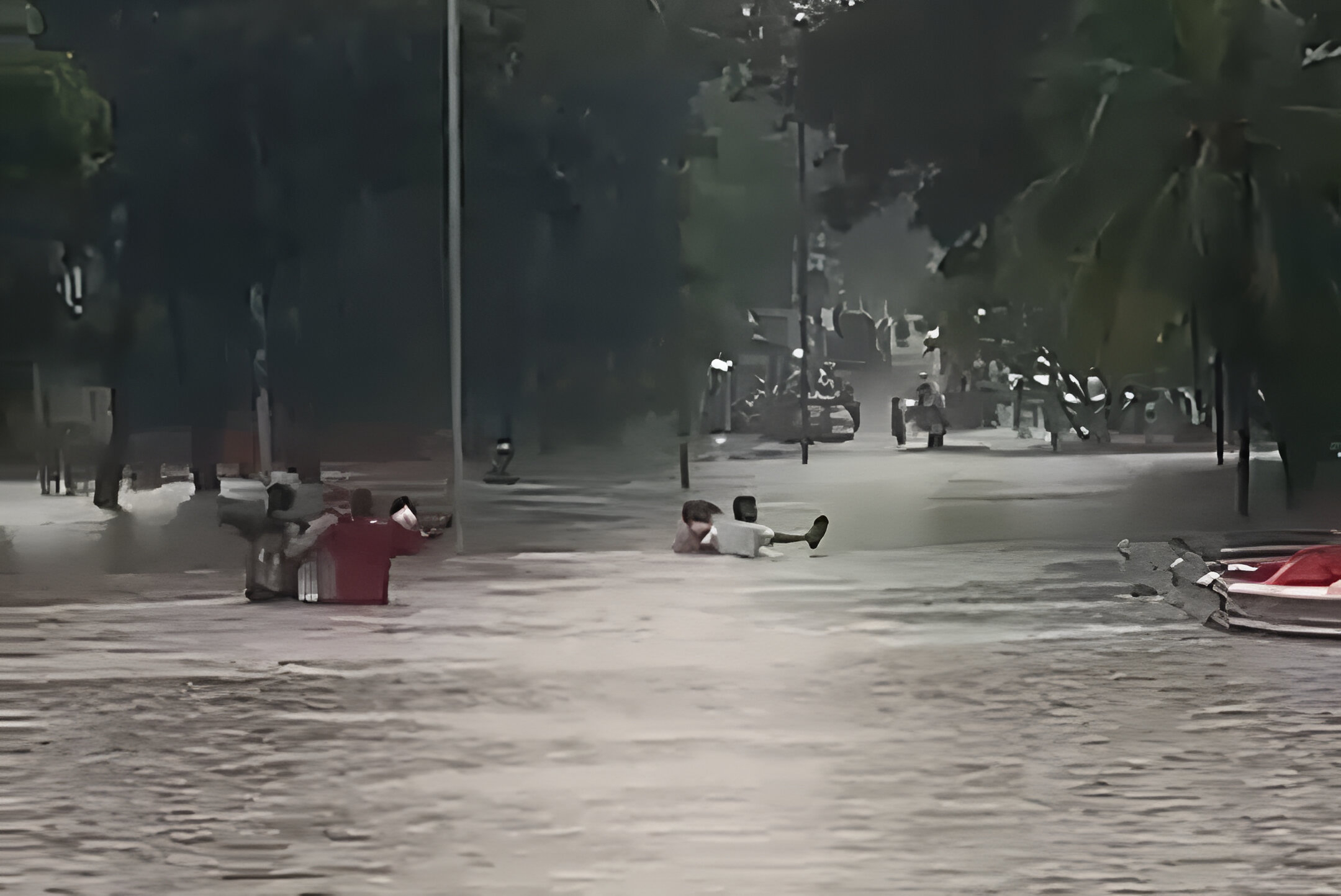 Hujan deras di Binong, Curug, Tangerang rendam jalan hingga setinggi dada. Akses lumpuh, pengendara terjebak dan lalu lintas macet total.