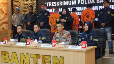 Empat tersangka ditangkap oleh Polda Banten terkait tindak pidana persetubuhan dan perbuatan cabul terhadap anak.
