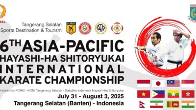 Tangsel jadi tuan rumah Kejuaraan Karate Asia Pasifik 2025. Diikuti 9 negara, fokus pada karakter anak dan sport tourism.