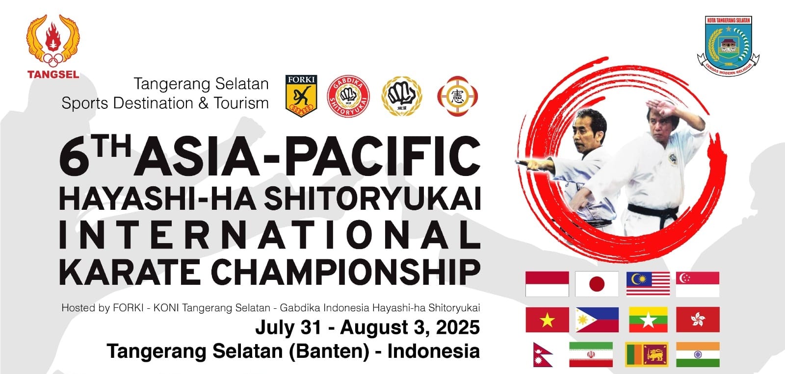 Tangsel jadi tuan rumah Kejuaraan Karate Asia Pasifik 2025. Diikuti 9 negara, fokus pada karakter anak dan sport tourism.