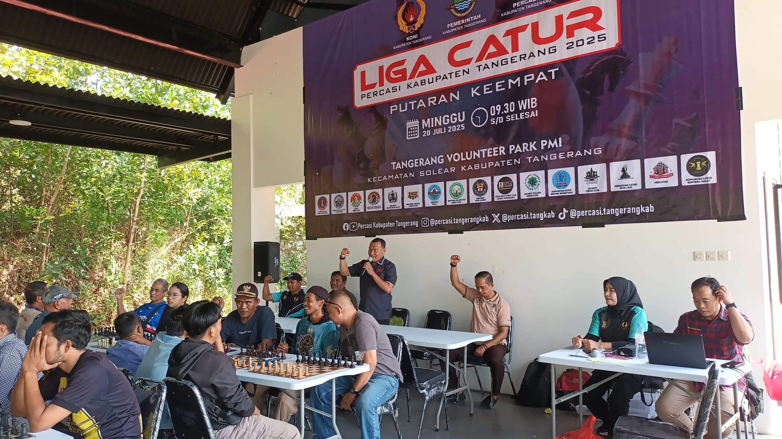 Liga Catur Percasi Kabupaten Tangerang Putaran Keempat digelar meriah bertepatan dengan Hari Catur Internasional di Solear.