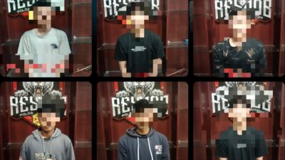 Enam pelaku balap liar ditangkap Tim Resmob Polda Banten di kawasan KP3B Serang, bersama barang bukti motor, HP, dan uang taruhan.