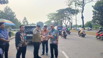 Pemkot Tangsel lakukan rekayasa lalu lintas untuk atasi kemacetan, Wakil Wali Kota Pilar Saga tinjau langsung kondisi di lapangan.