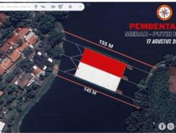 HUT RI ke-80, Tangsel Gelar Pembentangan Bendera Merah Putih Raksasa di Setu Gintung