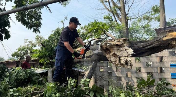 BPBD Kota Tangerang tangani banjir dan pohon tumbang akibat hujan deras. Kondisi kini berangsur pulih, warga kembali beraktivitas.