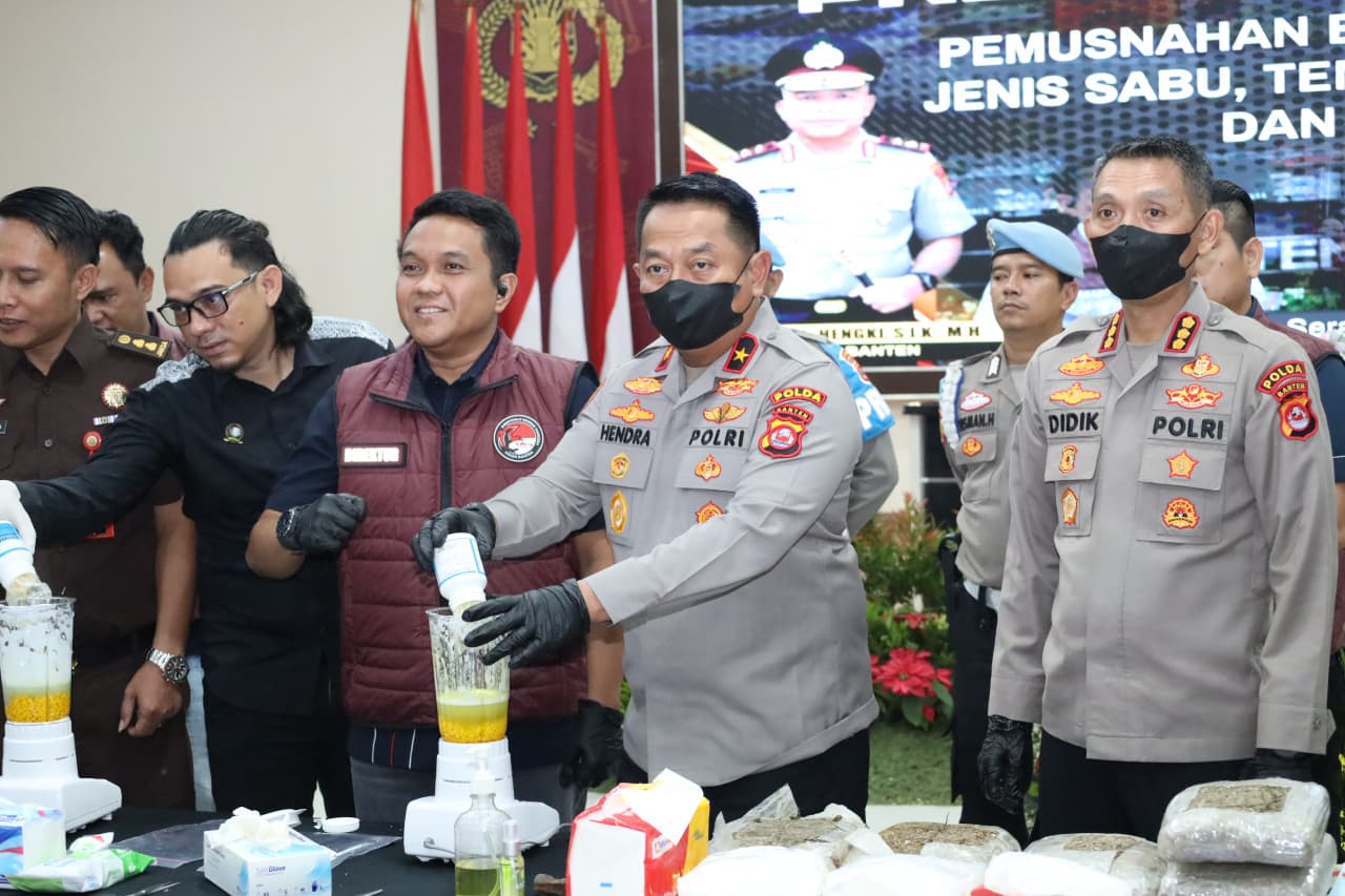 Barang Bukti Narkoba Dimusnahkan, Polda Banten Tegaskan Komitmen Perangi Peredaran Gelap
