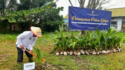 Kanwil Ditjenim Jambi bersama Ditjenpas tanam 5.000 bibit kelapa di Lapas Kuala Tungkal sebagai dukungan ketahanan pangan nasional.