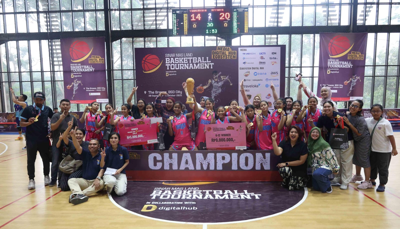 NTT Data juara Sinar Mas Land Basketball Tournament 2025 di BSD City, tunjukkan sportivitas dan kerja sama tim luar biasa.