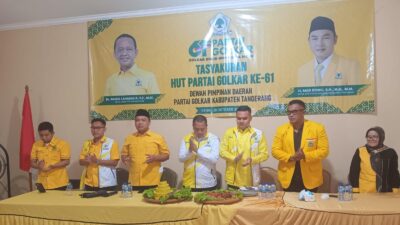 DPD Golkar Kabupaten Tangerang rayakan HUT ke-61 dengan bakti sosial, santunan yatim, dan kegiatan kemanusiaan.