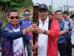 Kirab Obor PORKAB VI, Kresek Serahkan ke Sukamulya Penuh Semangat