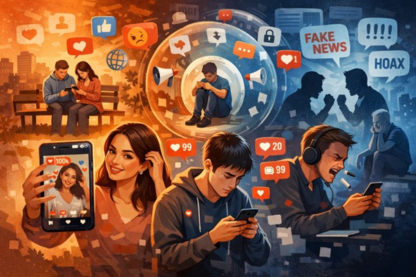 Media sosial mengubah cara manusia berkomunikasi, berpikir, dan berperilaku. Literasi digital penting hadapi dampaknya.