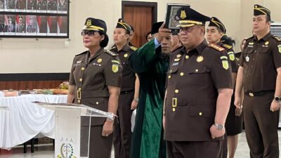 Pelantikan Fajar Gurindro sebagai Kepala Kejaksaan Negeri Kabupaten Tangerang dipimpin Kajati Banten, Kamis (8/1/2026).