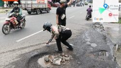 Tingkatkan Keselamatan Pemudik, Satlantas Tangerang Survei Titik Jalan Berlubang