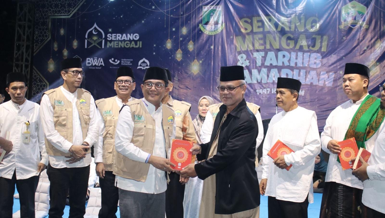 Launching Serang Mengaji 1447 H di Alun-Alun Barat Kota Serang diikuti 15 ribu peserta dengan One Man One Juz sambut Ramadan.