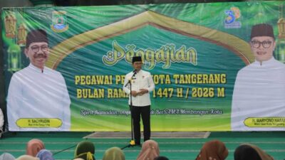 BAZNAS Kota Tangerang bersama Pemkot menyalurkan 3.300 paket sembako lewat Tangerang Bersedekah di Ramadan 1447 H.