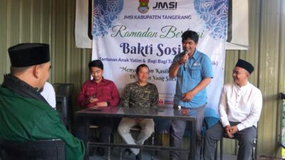 Aksi sosial JMSI Kabupaten Tangerang di Ramadan dengan bagi sembako, takjil, dan santunan anak yatim di Tigaraksa.