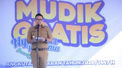 Pemkot Tangsel dan Kemenhub melepas peserta mudik gratis Lebaran 2026 di Pondok Cabe untuk perjalanan aman dan nyaman.