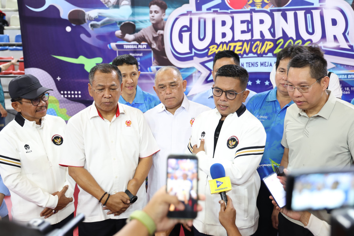 Andra Soni membuka Gubernur Banten Cup 2026 di Tangerang, diikuti 665 atlet tenis meja dari berbagai daerah dan mancanegara.