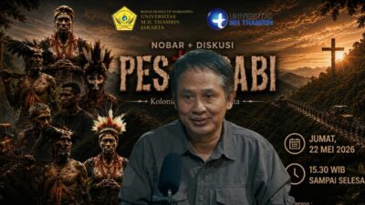 Alip Purnomo mengkritik pendekatan pembangunan di Papua saat diskusi usai nobar film dokumenter Pesta Babi di Jakarta.