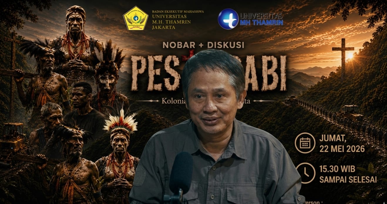 Alip Purnomo mengkritik pendekatan pembangunan di Papua saat diskusi usai nobar film dokumenter Pesta Babi di Jakarta.