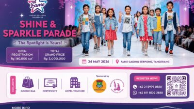 Fame Hotel Gading Serpong gelar Shine & Sparkle Parade 2026 pada 24 Mei, ajang kids fashion show untuk kreativitas anak di Tangerang.