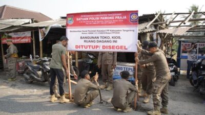 Meski sempat mendapat penolakan pedagang, penertiban 81 bangunan di eks TPPS Pasar Cisoka tetap berjalan sesuai prosedur.