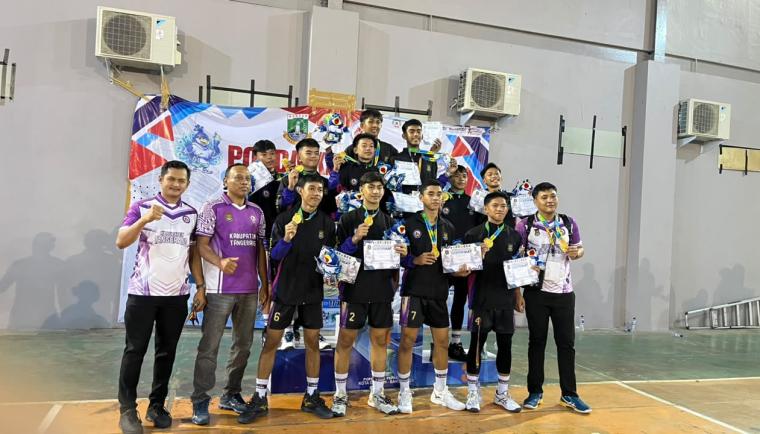 Tim voli Kabupaten Tangerang menyumbang emas dari sektor putra dan perunggu dari putri pada ajang POPDA XII Banten 2026.