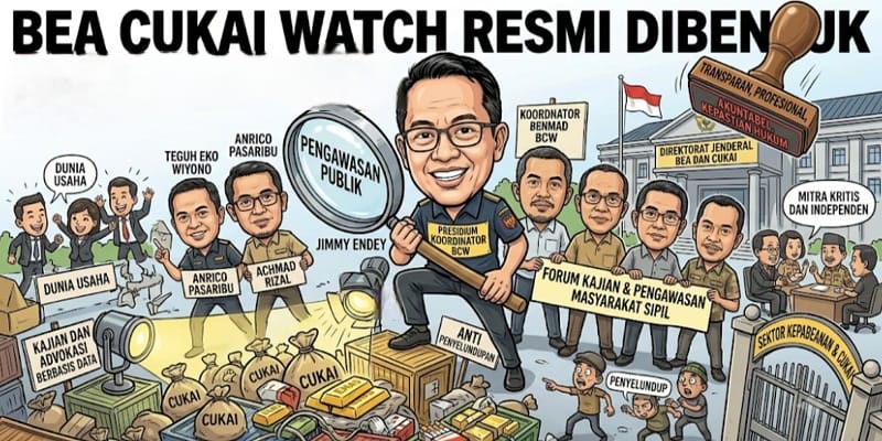 Bea Cukai Watch dibentuk sebagai wadah masyarakat sipil untuk memperkuat pengawasan, transparansi, dan akuntabilitas sektor kepabeanan.