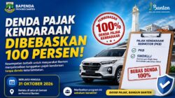 Warga Banten bisa bebas denda PKB dan SWDKLLJ hingga 31 Oktober 2026. Simak ketentuan dan manfaatkan kesempatan ini.