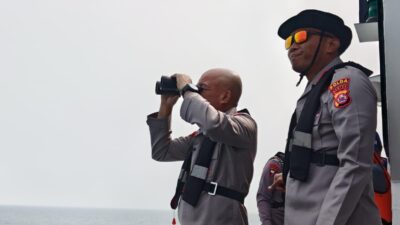 Pencarian lima jurnalis yang hilang memasuki hari kelima, tim SAR menyisir perairan Pulau Sertung di Selat Sunda.