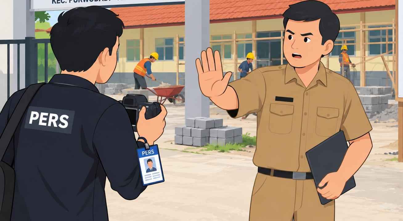 Wartawan diduga dilarang meliput proyek revitalisasi SDN Cowek I Pasuruan senilai Rp1,16 miliar. Pihak sekolah diminta memberi klarifikasi.